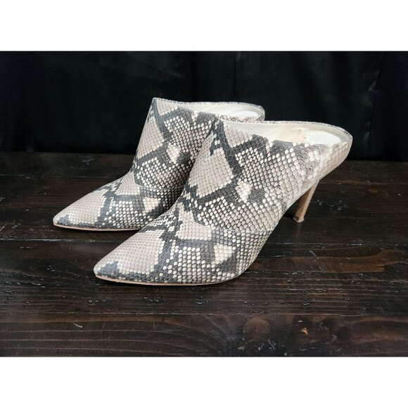 Dolce Vita Cinda Snake-Embossed Leather High-Heel Mules/Sz. 9 EUC - Picture 1 of 9